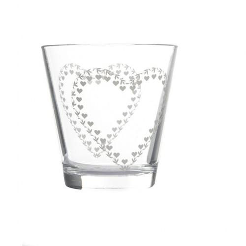 WATER GLASS WITH HEART DECORATION