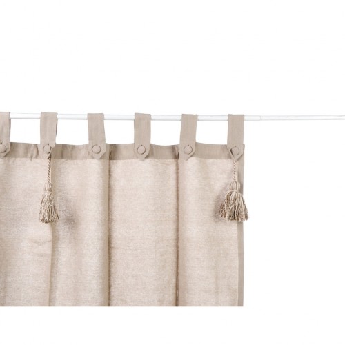 CURTAIN WITH LOOPS AND CURTAIN HOLDER
