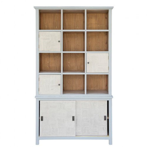 BOOKCASE WITH 2 SLIDING