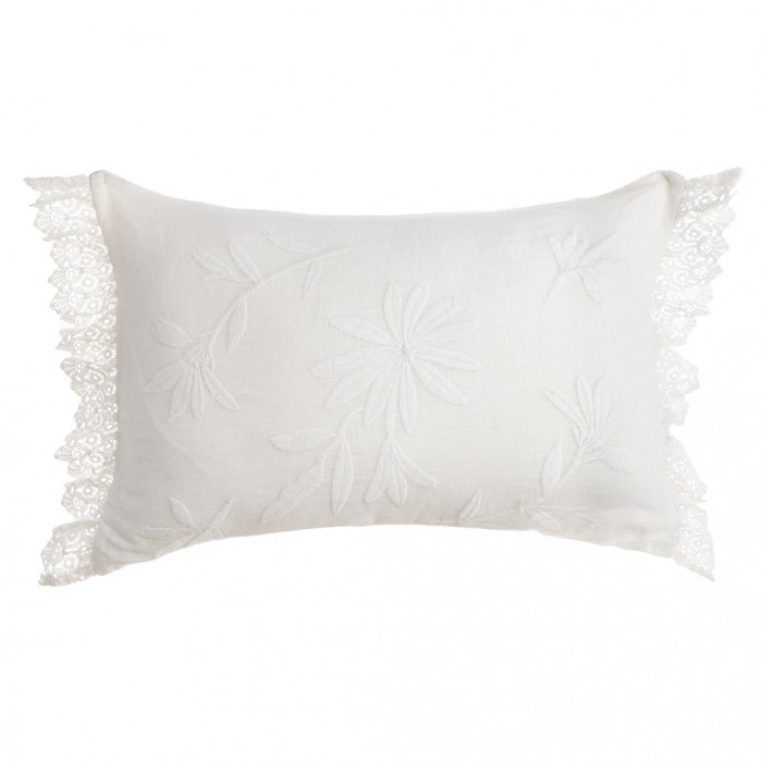 CUSHION EMBROIDERED WITH LACY FRILL