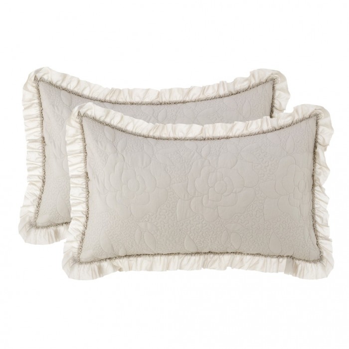 SET OF 2 PILLOW COVER WITH FRILLS 120GSM