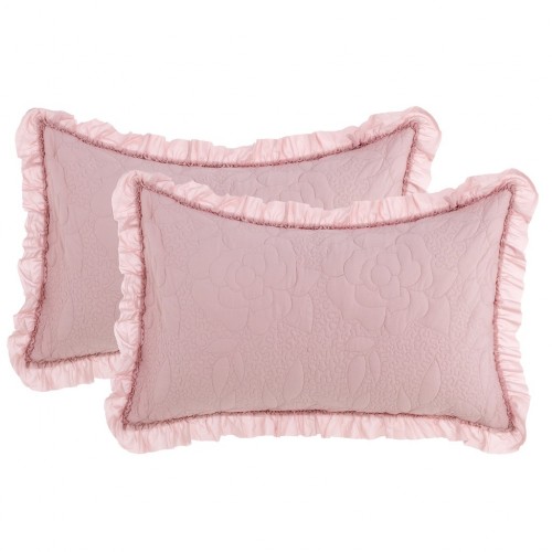 SET OF 2 PILLOW COVER WITH FRILLS 120GSM