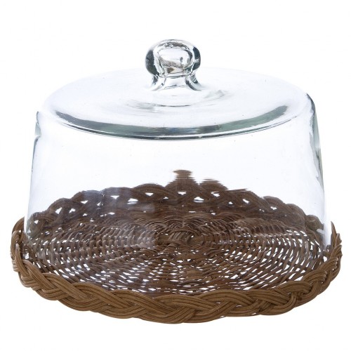 TRAY WITH GLASS BELL