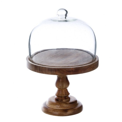 CAKE STAND WITH GLASS BELL