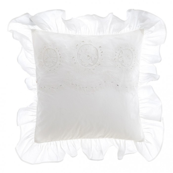 EMBRODERED CUSHION  WITH FRILLS