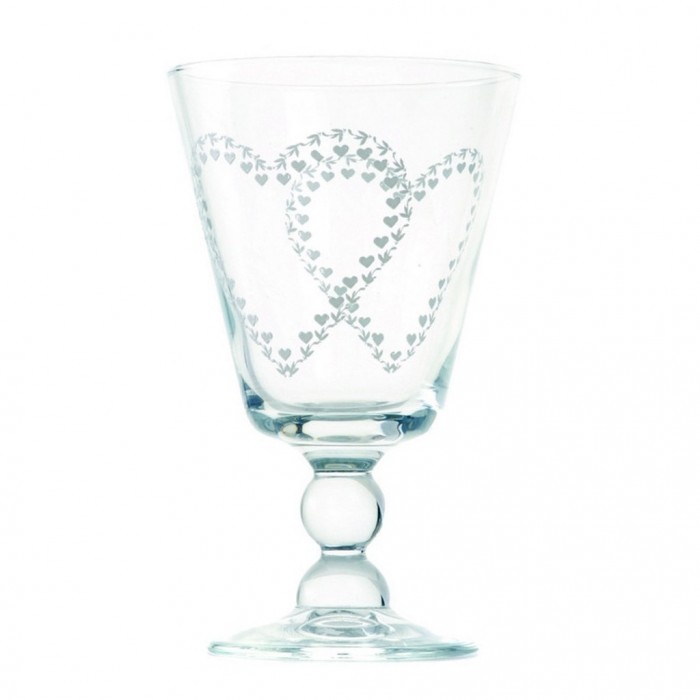 WATER GLASS WITH HEART DECORATION